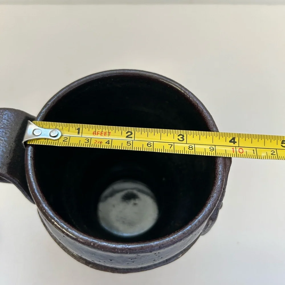 Jerry Harper stoneware pottery /Handcrafted  Brutalist looking / stoneware Mug